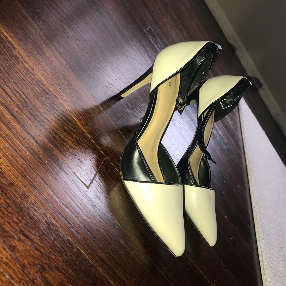 Tan and Black Heels